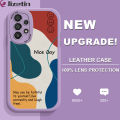 Jizetin for Samsung A33 5G Back Cover Colorful Graffiti Lambskin Texture PU Leather Back For Girls Boys Soft Phone Case. 