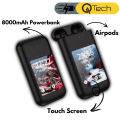 TF20 Pro Box Wireless Earbuds with Touch Control | Premium Sound Quality | Bluetooth Earbuds for Android & iOS | TF20 Earbuds with 2.8-Inch Screen, Power Bank, Emergency Flashlight & Three-in-One Design | tf20 pro Airpods pro | 8000mAh Power bank. 