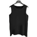 Captein Black Mens Vest Sleeve-Less 100% Pure Cotton Banyan. 