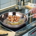 Stainless Steel Food Frying Oil Filter Pot Fry Strainer Deep Fryer (14cm). 