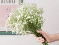 Artificial 7 Head Bunch Baby Breath Gypsophila Flowers Bouquets Real Touch Flowers for Wedding Party DIY Wreath Floral Arrangement Home Decoration (White). 