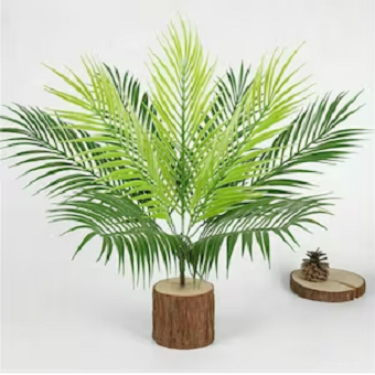 Artificial Palm Tree Leaves Multi Headed Faux Palm Fronds Tropical Large Realistic Palm Leaves - One Piece (Only Leaves) - 2 x 2 Feet