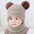 Newborn Kids Baby Boy Girl Pom Hat Winter Warm Knit Bobble Beanie Cap Scarf Set. 