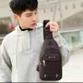 Waist Bag Men Waterproof Sling BagPack Waist Bag Large Capacity Wear-resistant Hip Belt Cross body Shoulder Pouch Purse Man Chest Bag Side Bag Fanny Bag with Headphone Jack- For Men. 
