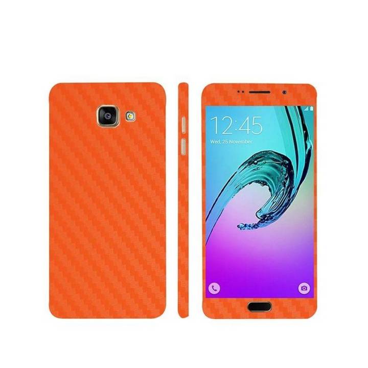 Samsung Galaxy A7 2016 Orange Carbon Fiber Texture Mobile Skin