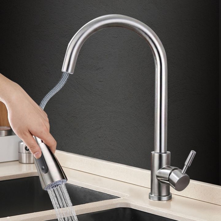Pull%20Out%20Kitchen%20Sink%20Mixer%20Tap%20Stream%20Sprayer%20Head%20Chrome/Black%20Imported%20with%20Movable%20Head%20-%20Image%202