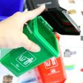 Bocotoer Mini Dustbin Mini Trash Can Rubbish Storage Bin with Flip Lid Garbage Sorting Game Toy for Kids with Letter Stickers,Pack of 4. 