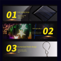 Wind Chimes Solar Powered Induction Glowing Wind Chime Indoor Outdoor Waterproof Wind Bell Hanging Decoration. 