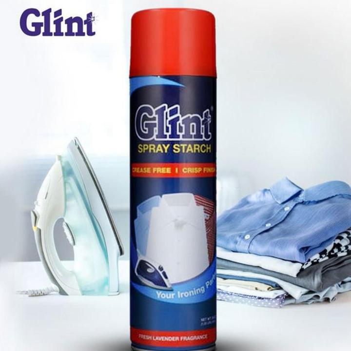 GLINT SPRAY STARCH  567 GM - iron starch spray - ironing spray - starch spray - spray for clothes - spray - multipurpose ironing spray for crisp free look with Lavender fragrance