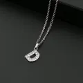 Silver Stainless Steel Alphabet Necklace/Locket/Pendants for Girls/Women with Chain - A to Z Your Customized/personalized Name Alphabets. 