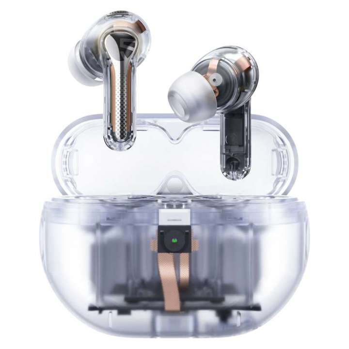 SoundPEATS Capsule3 Pro Wireless Earbuds - Capsule 3 Pro Hi-Res Headphones with LDAC, Hybrid Active Noise Cancellation Earphones with 6 Mics for Calls Wireless Earbuds –Transparent White