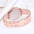 [Precious] Elegant Stainless Steel Band Women's Watch/ Luxury Rhinestone Casual Wristwatches/ Classic 3-Eyes Quartz Watches. 