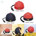 Chinese Oriental Hat Silk Party Costume Cap for Dance Cosplay Photography Red 54cm. 