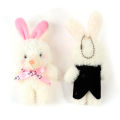Cute Love Blush Little White Rabbit Soft Cotton Animal Plush Stuffed Toy KeyChai. 