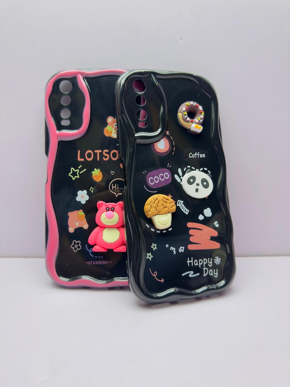 Lahore Mobile Case for Vivo Y20 / Y12S Y12A / Y20i Y20S Y20S Back Cover Colorful Wavy Phone Cases - Luxerey Back Cover - Creative Lovely 3D Doll -Girls Back Cover 7