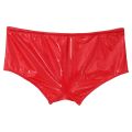 Swimwear Mens Wet Look Patent Leather Underwear Bulge Pouch Shorts for Pole Dancing Underpants Low Rise Drawstring Boxer Shorts. 