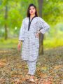 Stitched Casual New Trendy Signature Print Linen Two Piece Suit with beautiful printing Trouser ladies 2pc suit for summer season 2023. 