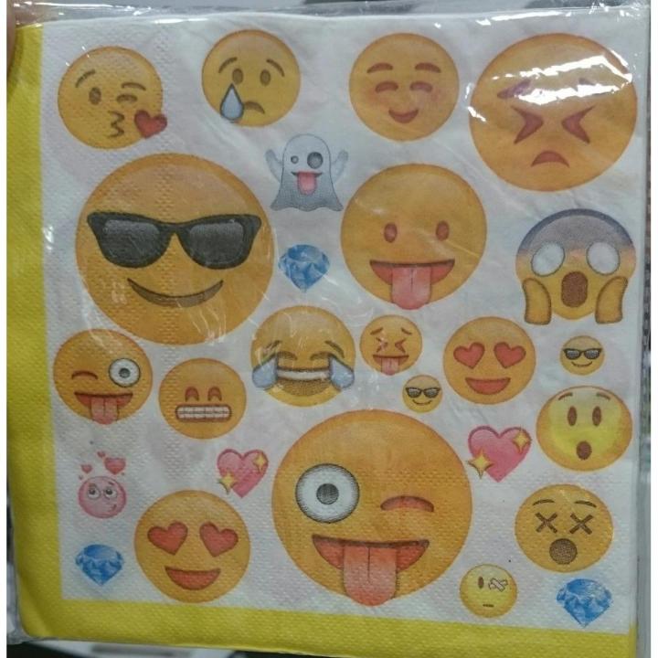 Napkin Emoji Tissue Kids For Birthday Party Decoration