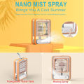 Portable Desktop Air Conditioner, USB Mini Air Cooler Fan, Water Cooling Fan, 500 ml Water Tank USB Personal Cooler, Quiet Mini Desktop Cooling Fan for Indoor Outdoor, Personal Humidifying Air Fan, Air Cooler Desk Fan for Office Kitchen Home. 