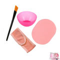 4 Pcs Facial Accessories Set - Mask Mixing Bowl - Facial Brush - Hair Band - Face Wash Cleansing Sponge Makeup Remover Puff - 4 Items Deals. 