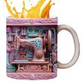 350ML Cartoon Ceramic Mug Retro Imitation Enamel Mugs Office Home Funny Water Cups Breakfast Milk Coffee Tea Cup For Gift. 