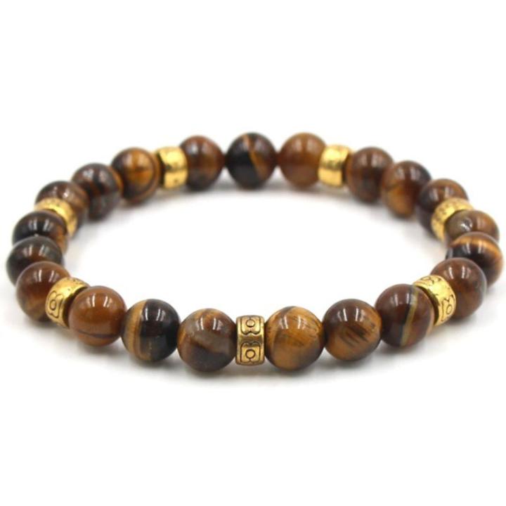 【Beauty Code】8mm xg43 gold ball stone volcanic lava nature black stone Alabaster Onyx Reiki Chakra Fashion