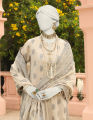 Junaid Jamshed Women Unstitched 3 Piecefor Women And Girls - Fabric: Jacquard - Color: White -Collection: Eid Tehwar Edit Vol. - Designcode: Jlawn-S-24-341 Riway. 