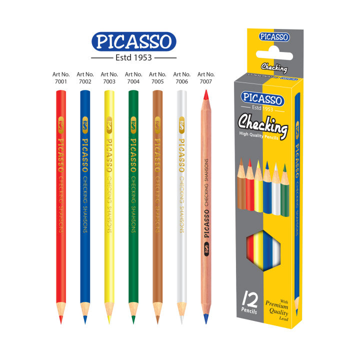 Picasso Checking 12 Pcs High Quality Colour Pencils