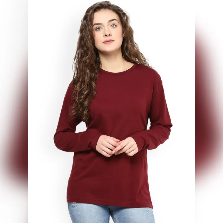 (Customized)%20Branded%20100%25%20Finest%20Cotton%20Maroon%20Full%20Sleeves%20Ladies%20Shirt,%20t%20shirts%20for%20women,%20shirts%20for%20women,%20beautiful%20shirts%20for%20girls,%20women%20t%20shirt,%20plain%20t%20shirt%20for%20women%20-%20Image%202