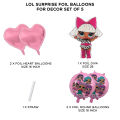 L.O.L Surprise Fashion & Beauty Doll Theme Foil Balloons Set of 5 Pcs Lol Surprise Cartoon Characters Chrome Metallic Balloons Set Girl Reusable Balloon For Birthday Parties Decoration Party Supplies Pre School Class Theme For Party Decor Kids. 