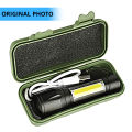 Zoomable Metal COB Flash Light Torch| Mini LED Flash Light| Rechargeable Small LED Work Light| Emergency Penlight Torch| Portable High Brightness Pocket Torch| Camping Lantern Fishing Lamp Outdoor, and Home. 