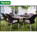 Plastic Chairs Set (Set of 6 Chairs + 1 Table). 