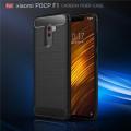 Xiaomi Pocophone F1 Carbon Fiber Brush Mark Antishock Drop Resistance Silicon Tpu Case Back Cover. 