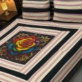 DESION Embroidered Bed Sheet Set KIng Size Patch Work Bed Sheet. 
