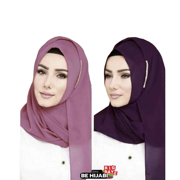 Chiffon Pinless Scarf Ready to Wear Hijab for Women
