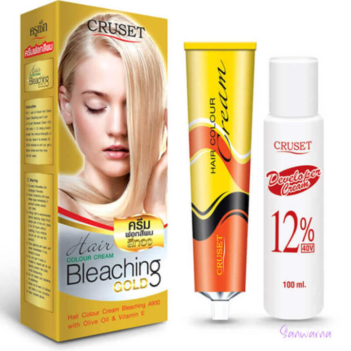 CRUSET Hair Color Bleaching Cream Powder Gold 100ml