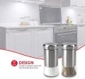 Home Basics 2 Piece Essence Salt & Pepper Shaker, Multicolored, Silver. 