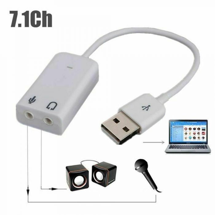 USB Sound Card 7.1 Channel Sound 3.5mm Audio Interface External Sound Card To Earphone Speaker for Win 7 8 Android Linux Mac OS