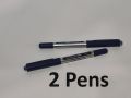 Pack of 2 Pens, Uni-Ball Eye Micro, 0.5mm Ball 0.2mm Line, Roller Ball Pen, UB -150, Blue ink, Pigment Ink, Stainless Steel Tip, The Uni-Flow System, Unique Window.. 