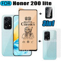 3 IN 1 Honor 200 Lite Ceramic Tempered Glass Matte Gaming Screen Protector for Honor X8B X7B 4G 5G X7A X8A Matte Screen Protector. 