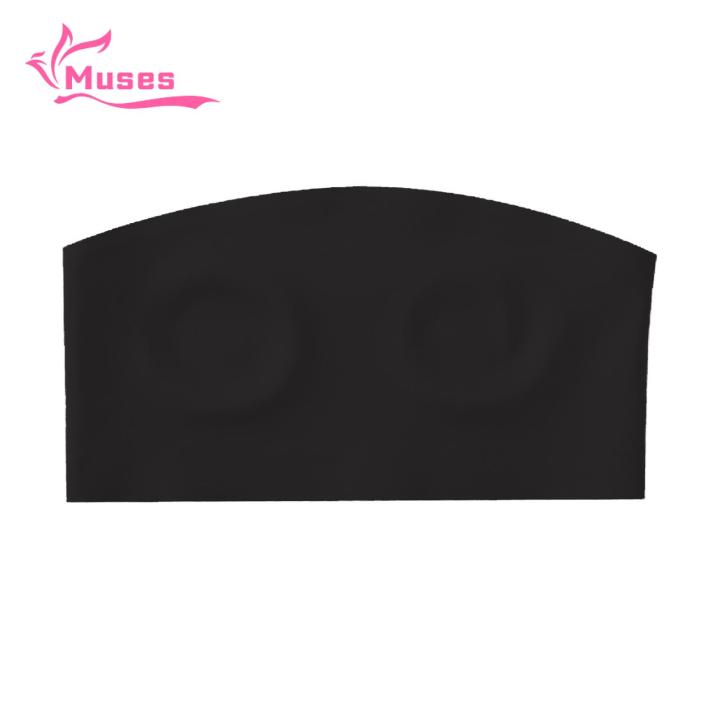 Muses Mall Invisible Bra Comfortable Strapless Bra with Anti-slip Silicone Lining for Off-shoulder Dresses High Elasticity Contoured Cups for Smooth Shape Invisible Breathable Ice Silk Material Layered Bra