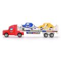 Friction Powered Car Transport Truck Container With 2 Cars Or Bike Toys For Kids Boys Baby Toy Vehicle. 