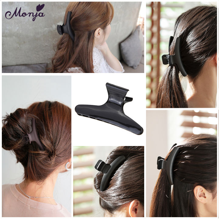 Monja 10 Pcs Pro Salon Black Butterfly Hair Claw Section Clip Clamps Plastic Hairpins Hairstyle Design Styling Tools Hairdressing Tool