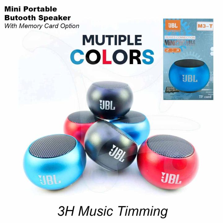 JBL Mini Speaker Pocket Size Mp3 Speaker M3-T Bluetooth Plus Extra Bass With TF Memory Card Option Music Speaker