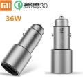 Xiaomi  Car Charger QC3.0 X2 Dual USB Quick charge Max 5V/3A 9V/2A 15V/1.5A Metal Style. 