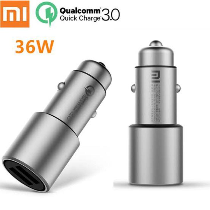 Xiaomi  Car Charger QC3.0 X2 Dual USB Quick charge Max 5V/3A 9V/2A 15V/1.5A Metal Style