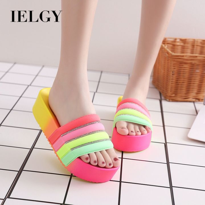 Loose cake and slippers women's European and American color matching joker flat shoes