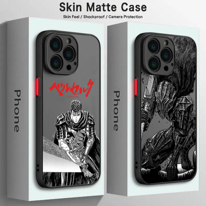Anime Berserk Guts Phone Case For iPhone 15 14 13 12 11 Pro Max X XR XSMax 7 8 Plus Matte Transparent Back Cover