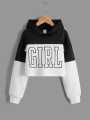 Girl Printed Fleece Full Sleeves Pull Over Crop Top Hoodie For Girl & Women. 