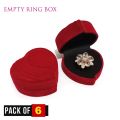 Beautiful Heart shape Ring Box Red Velvet wrapped-Empty Box. 